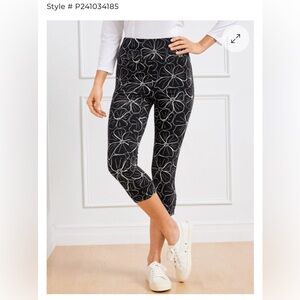 Talbots EVERYDAY STRETCH PEDAL PUSHER - STENCILED BLOOMS